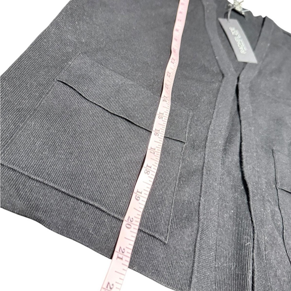 Rachel Zoe Black Open Front Cardigan Sweater with Pockets – Size M (NWT) - Picture 5 of 6